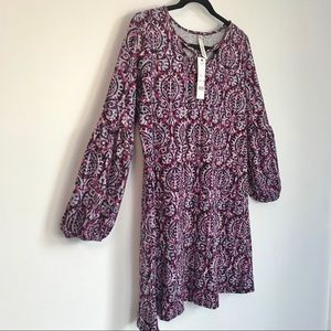 Puffy sleeve multi color casual dress petite large new condition size LP